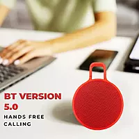 Lapcare Go Beat LBS‑040: 5 W RMS Bluetooth hook speaker with IPX6 water-resistant design, up to 4 hr playback, built-in mic for hands-free calling, compact portable build.