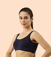 Enamor Low Impact Women's Cotton Everyday Sports Bra - All Day Comfort, Non Padded, Wirefree, High Coverage - SB06(PRINTS)