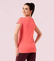 Enamor Essentials Womens E147-Short Sleeve Crew Neck Slim Fit Stretch Cotton Tee