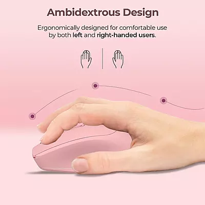 WIRELESS MOUSE FOXIN FLOW BT+2.4GHZ DPI (PINK)