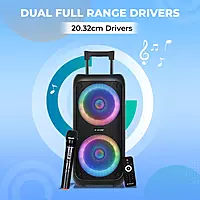 lapcare LAPSONIC III LPS‑333: 50 W powerful stereo with wireless mic, Bluetooth/Mic/USB/TF/FM support, LED lighting & remote control—ideal for parties