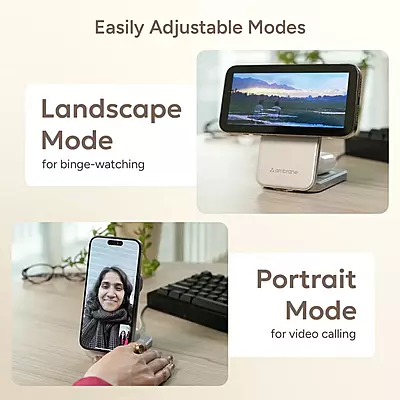 Ambrane AeroSync Trio 2 Wireless Charger (Mocha Mousse)