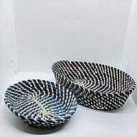 Moonj Blue Shallow Basket