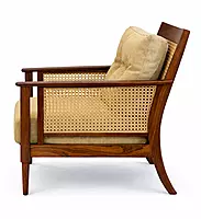 Pisces Solidwood Cane Room Accent Sofa Chair