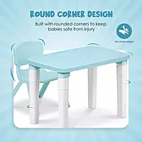 Kids Study Table & Chair Set – Light Blue