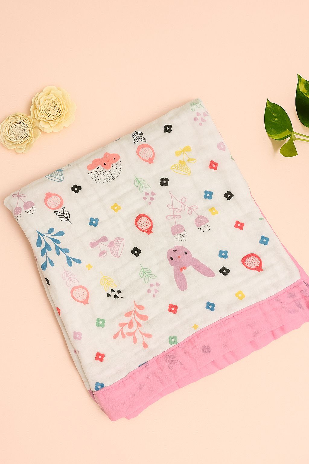 6-Layer Muslin Cotton Bath Towel – Soft & Absorbent – 60 x 120 cm – Assorted Designs