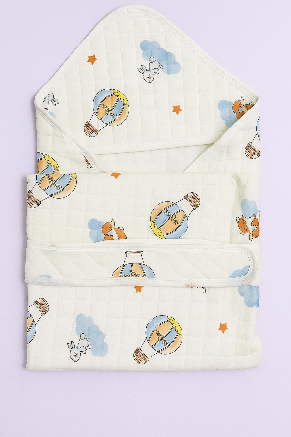 Muslin Hooded Baby Blanket (85x85 cm) – Soft, Organic, Assorted Design