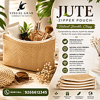Jute Zipper Pouch