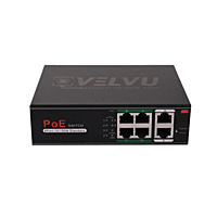 Velvu 4 Port Full Giga POE Switch 2Uplink Giga