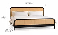Alaya Hotel King Size Bed in Cane