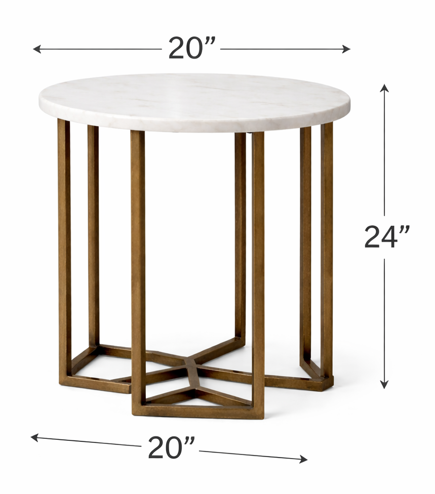 Menor Accent Peg Table Marble Top