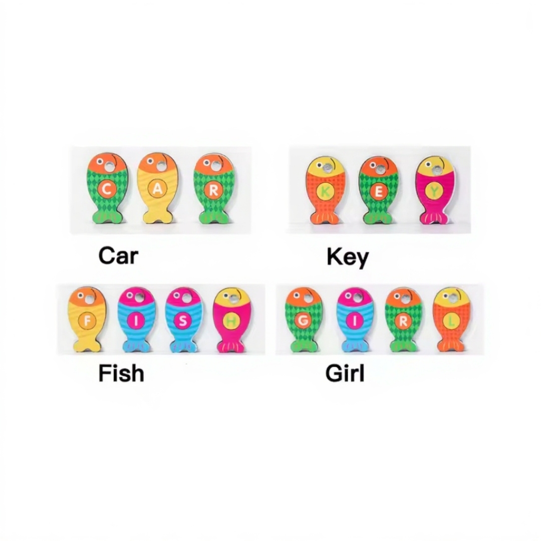 Letter Fish Board – eco-friendly wooden fish-shaped alphabet puzzle