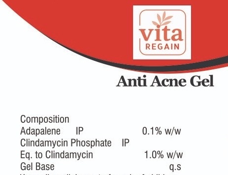 Vita Regain 1% Clindamycin & 0.1% Adapalene Anti-Acne Gel | Doctor Recommended for Pimples & Acne Marks | 30g