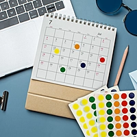 Pack of 105 Assorted 5 Colours 13mm Round Sticky Dots