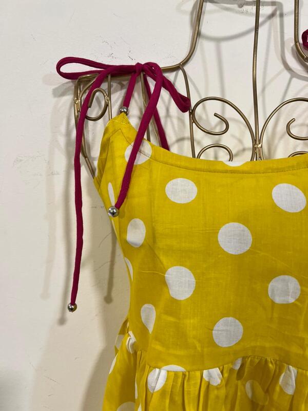Basanti's Classic Tube Top - yellow Polka