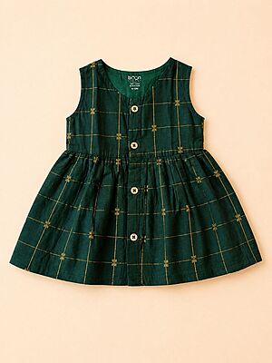 Emerald Butta Silk Baby Frock