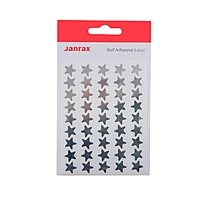 Pack of 90 Silver 15mm Self-Adhesive Shiny Stars