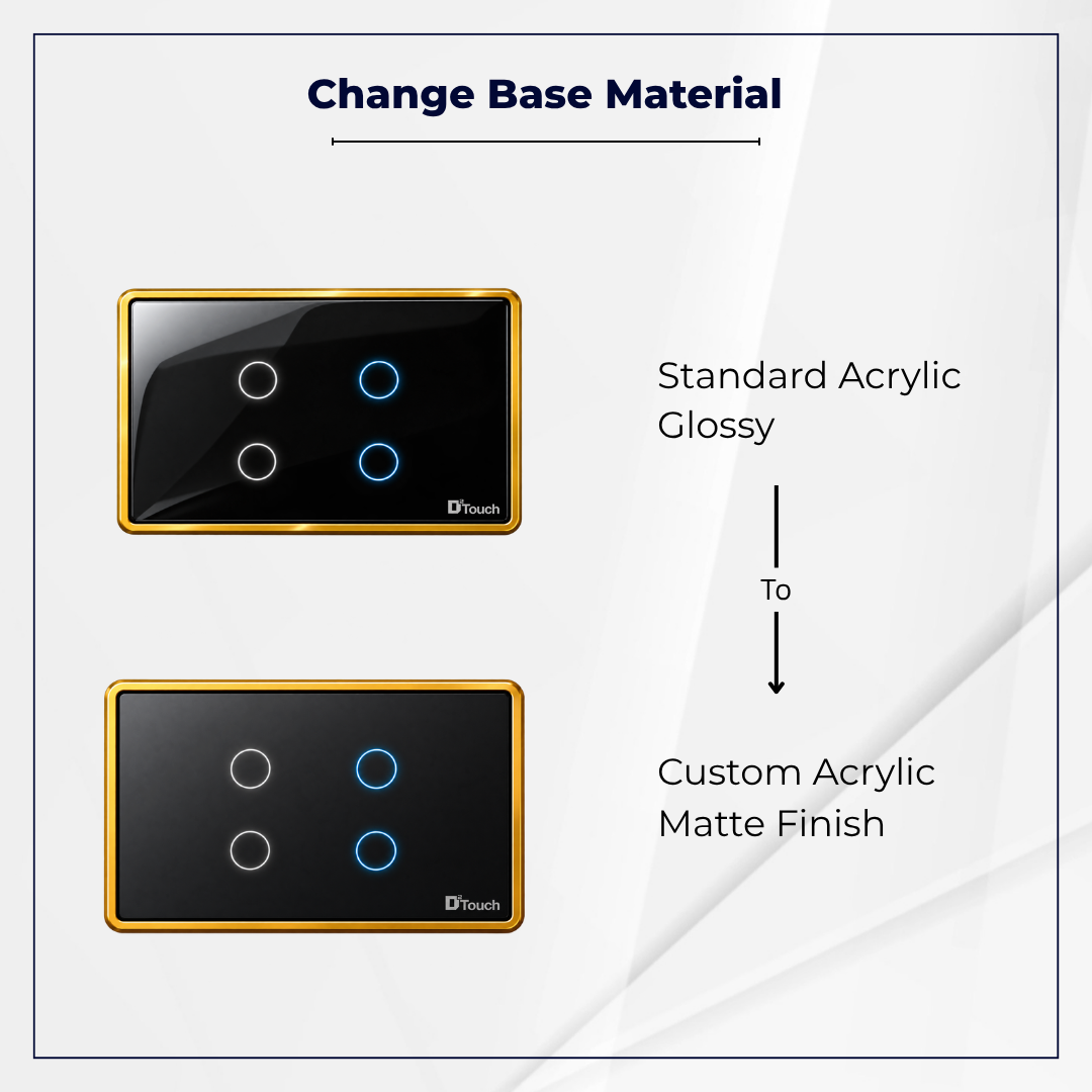 D2Touch Acrylic Glossy Material to Acryilc Matte Material For 4 Modules Touch Switch Panel