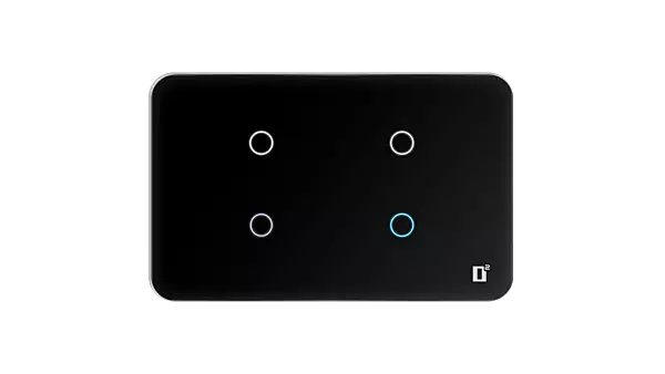D2Touch 4 Module 4 Switch Glosy Acrylic Blue LED frameless Wi-Fi Remote Touch Switch Panel