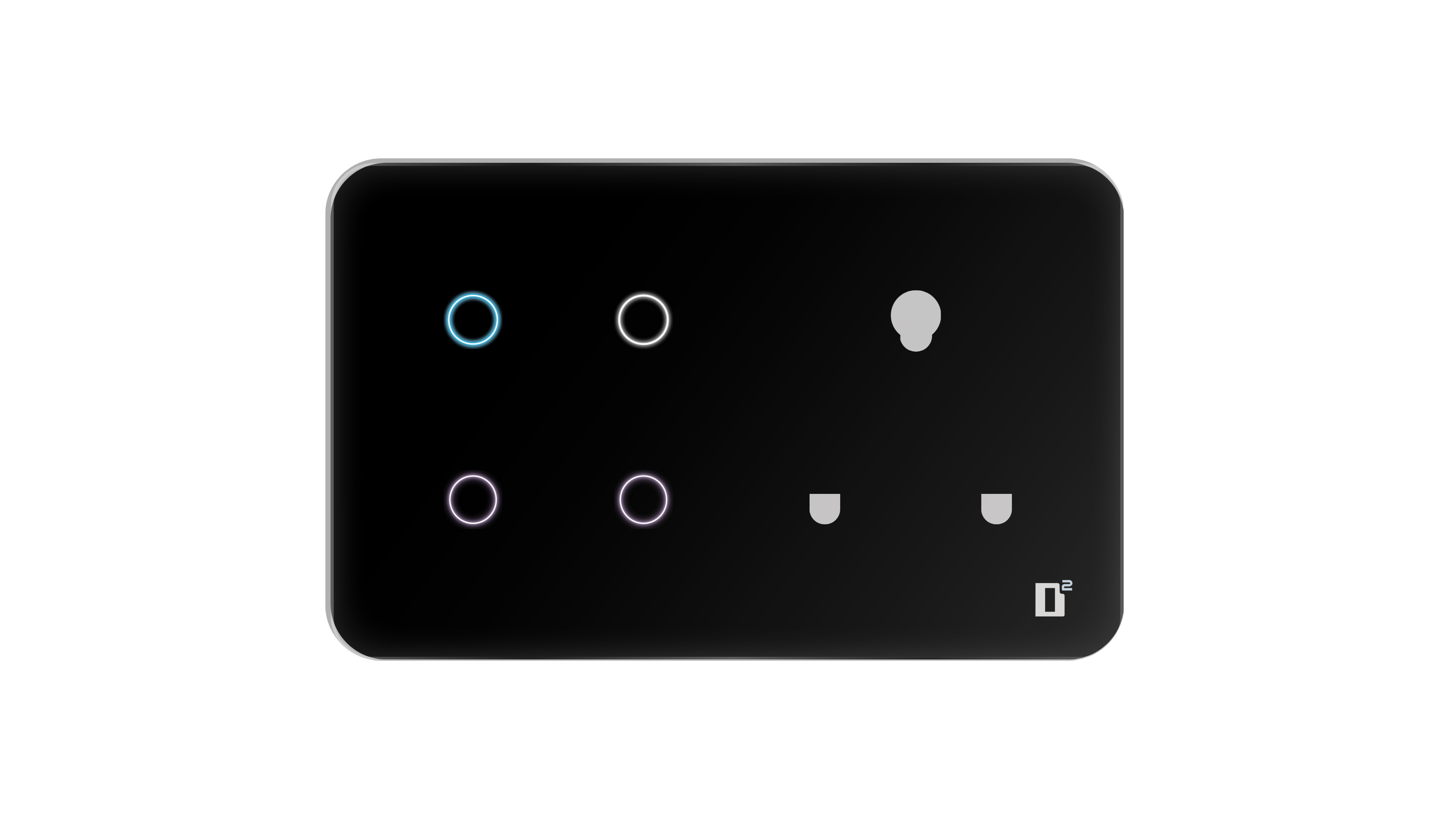 D2Touch 4 Module 4 Switch 1 Plug Glosy Acrylic Blue LED frameless Wi-Fi Remote Touch Switch Panel