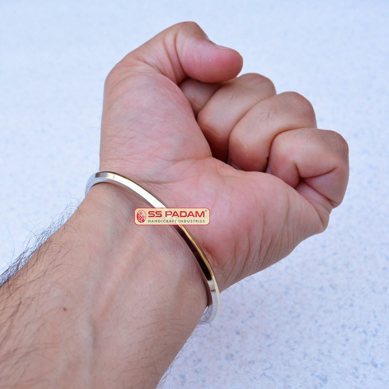 4mm Stainless Steel SP Brass Ring Punjabi Kada Unisex