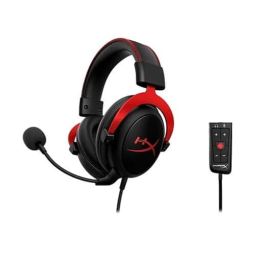 HyperX Cloud II Gaming Headset – 53mm Drivers USB & 3.5mm Black-Red 2Y Warranty