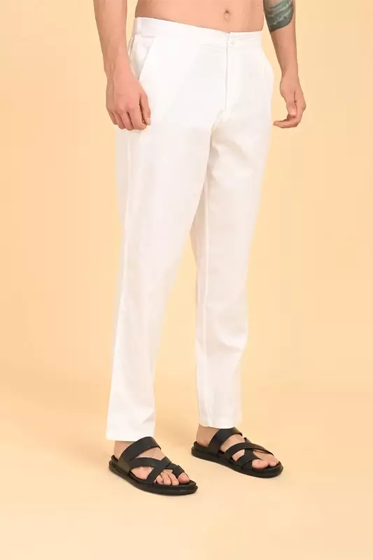 Men's Ethnic Trouser - White