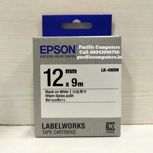Epson Label Tape LK-4WBN (12MM Bk on White)