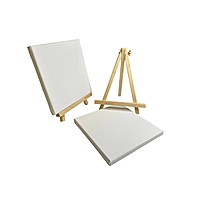 20x20cm Canvas and Wooden Easel Set