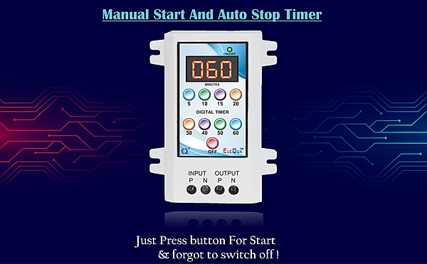 5,10,15,20... Minutes Timer Switch for Geyser, Heater, Oven Water Motor Pump ( up to 2 HP)