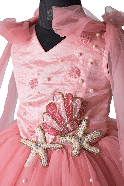 Coral Pink Pearl Mermaid Dress