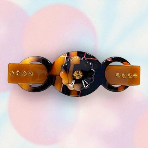 Elegant Flower & Stone Hair Barrette