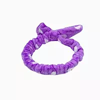 Lavender Plush Polka Dot Spa Headband | Soft Makeup & Skincare Band