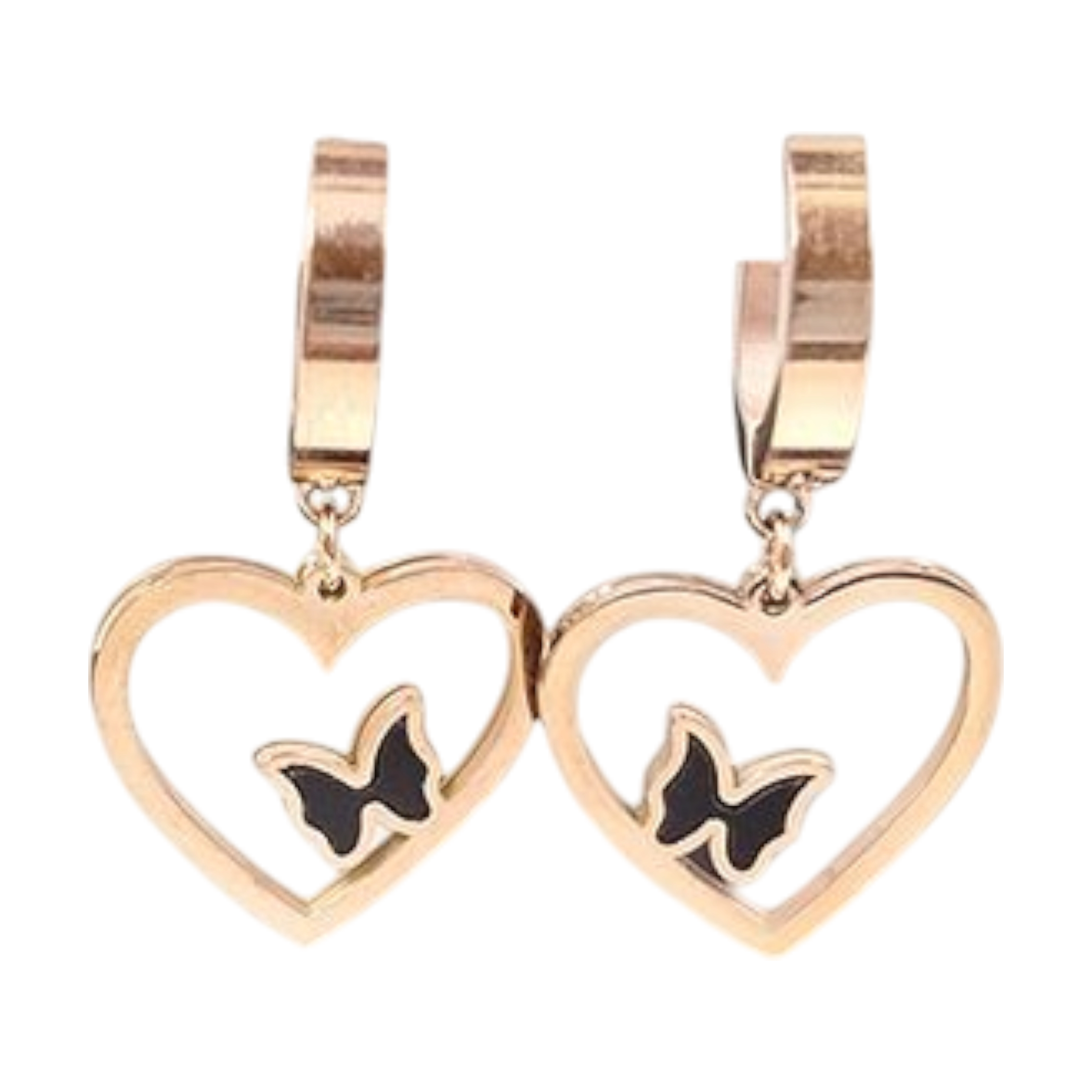 Chic Gold Heart Hoop Earrings