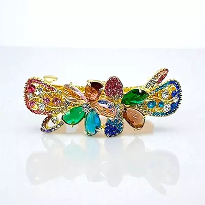 Dazzling Crystal Embellished Floral Hair Barrette