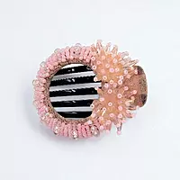 Chic Stripe Hair Claw Clip with Beaded Embellishments