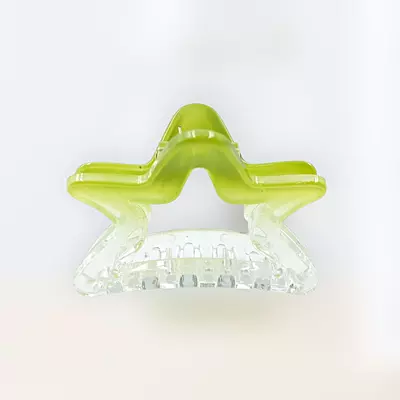 Chic Starfish Clear & Lime Green Hair Claw Clip - Medium Size