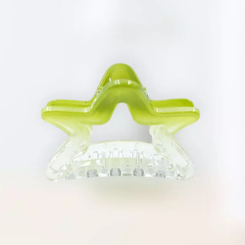 Chic Starfish Clear & Lime Green Hair Claw Clip - Medium Size