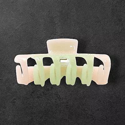 Pastel Pink & Mint Green Swirl Claw Clip | Large Glitter Hair Clip for Thick Hair