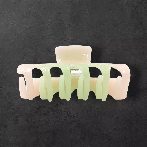 Pastel Pink & Mint Green Swirl Claw Clip | Large Glitter Hair Clip for Thick Hair