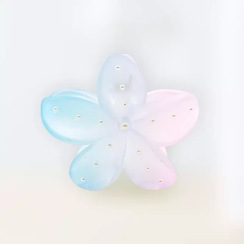 Gradient Flower Hair Claw Clip | Pastel Blue & Pastel Pink Floral Hair Accessory