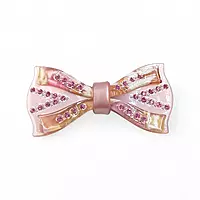 Elegant Blush Pink Ribbon Hair Barrette Clip for Women