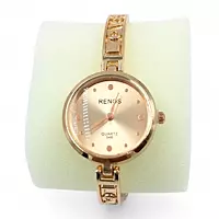 RENOS Rose Gold Watch and Crystal Heart Bangle Gift Set