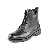 La Madins Black Lace-Up Boots