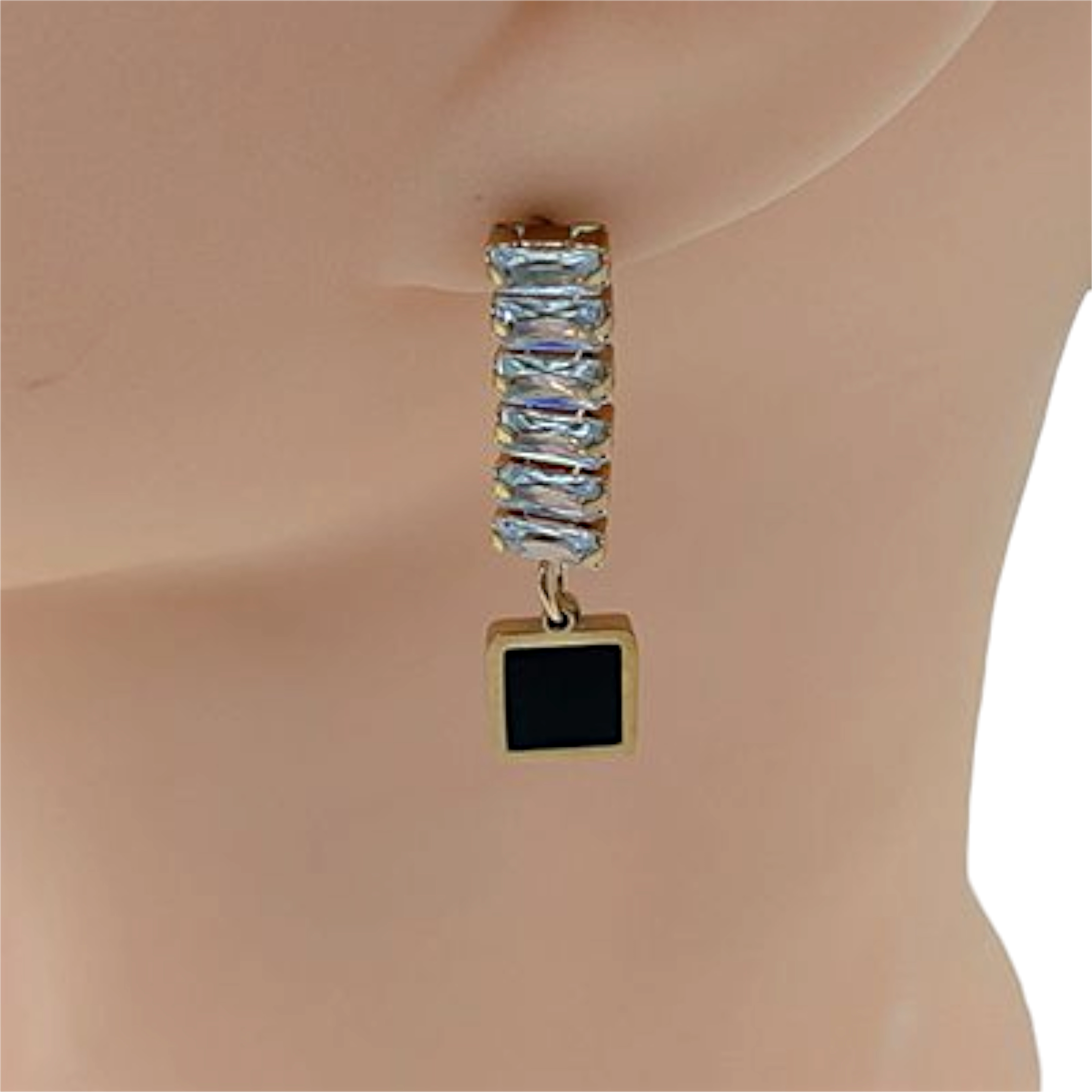 Elegant Drop Earrings with Zircon Stones