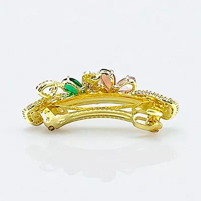 Dazzling Crystal Embellished Floral Hair Barrette