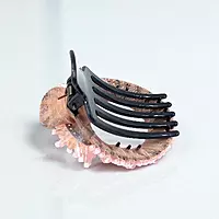 Chic Stripe Hair Claw Clip with Beaded Embellishments
