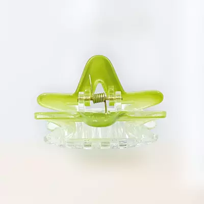 Chic Starfish Clear & Lime Green Hair Claw Clip - Medium Size