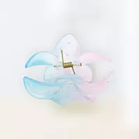 Gradient Flower Hair Claw Clip | Pastel Blue & Pastel Pink Floral Hair Accessory