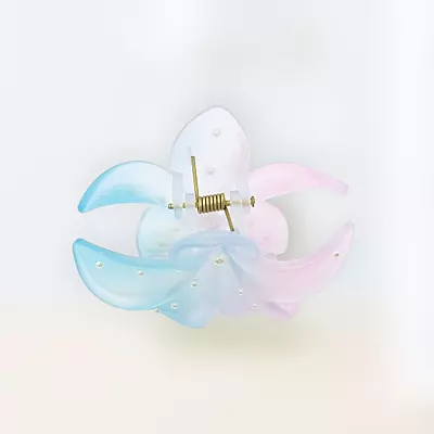 Gradient Flower Hair Claw Clip | Pastel Blue & Pastel Pink Floral Hair Accessory